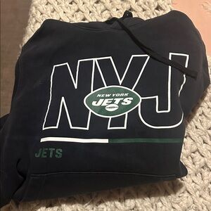 Nike Black NYJ New York Jets Hoodie Sweatshirt with Green Logo